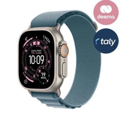 Apple Watch Ultra 3 GPS + Cellular 49mm Natural Titanium Case with Light Blue Alpine Loop - Medium